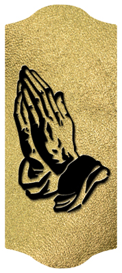 DARAY-C-516-BK-SH-GD Black Praying Hands Shimmer Gold